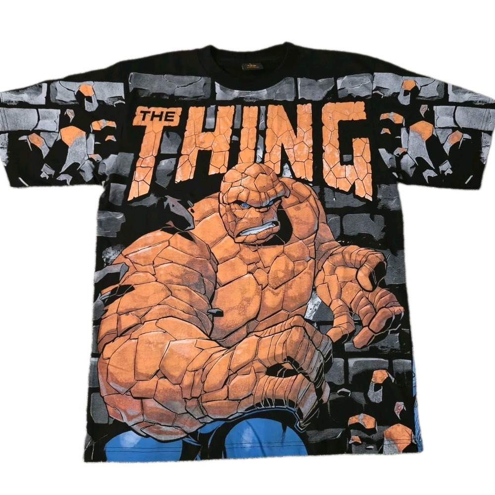 The Thing Marvel AOP T Shirt Size XL Fantastic Four The Crown Retro Double-Sided